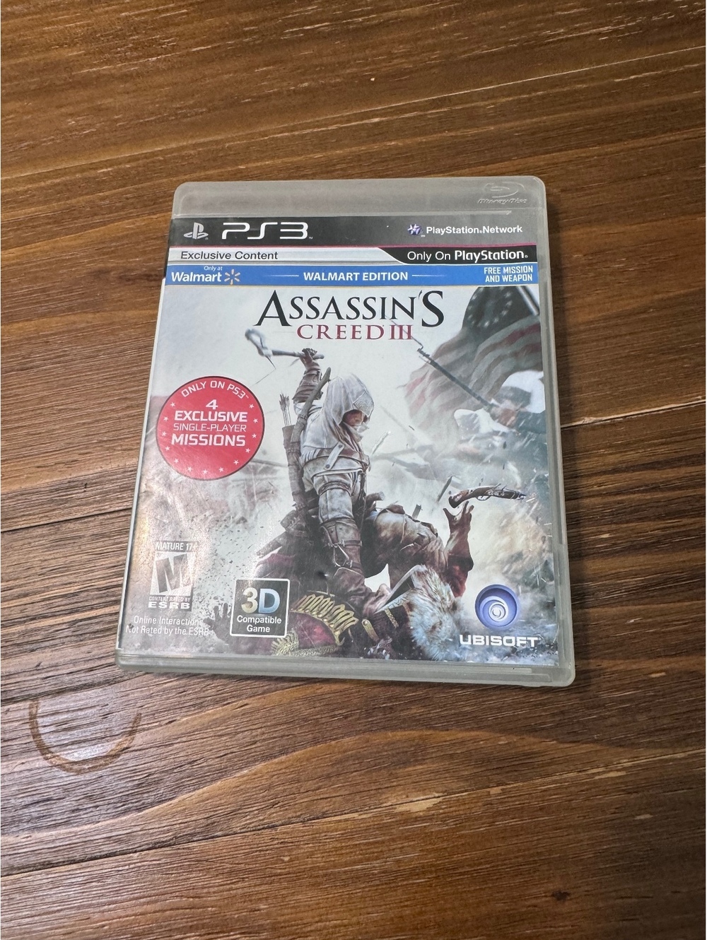 Assassin’s Creed III Walmart Edition PS3 Game Disc & Case No Manual